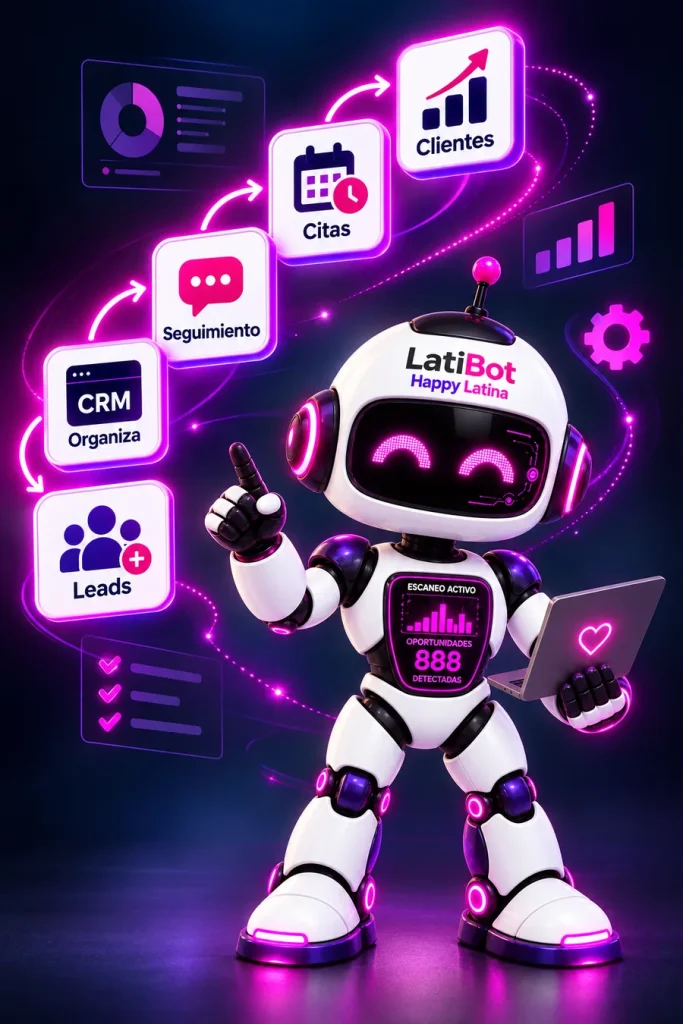 Servicios de marketing digital para negocios latinos con IA y automatización de Happy Latina