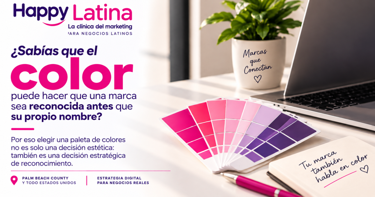 Colores de marca de Happy Latina para fortalecer el reconocimiento y la identidad visual de negocios latinos